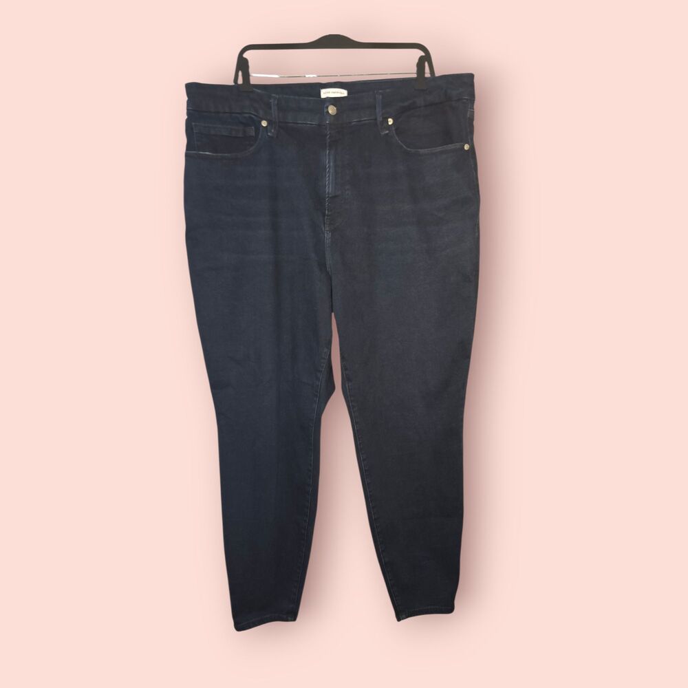 Good American Good Legs High Rise Skinny Jeans Blue Plus Size 20-26 Denim Luxe